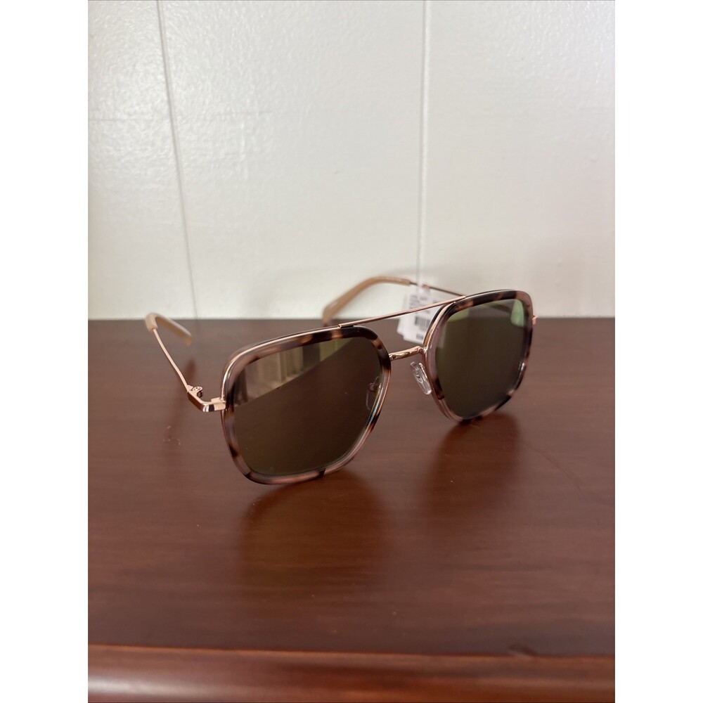 Lane Bryant Oversized Sunglasses Rose Gold Tortoise Aviator Style Metal Frame - Picture 2 of 10